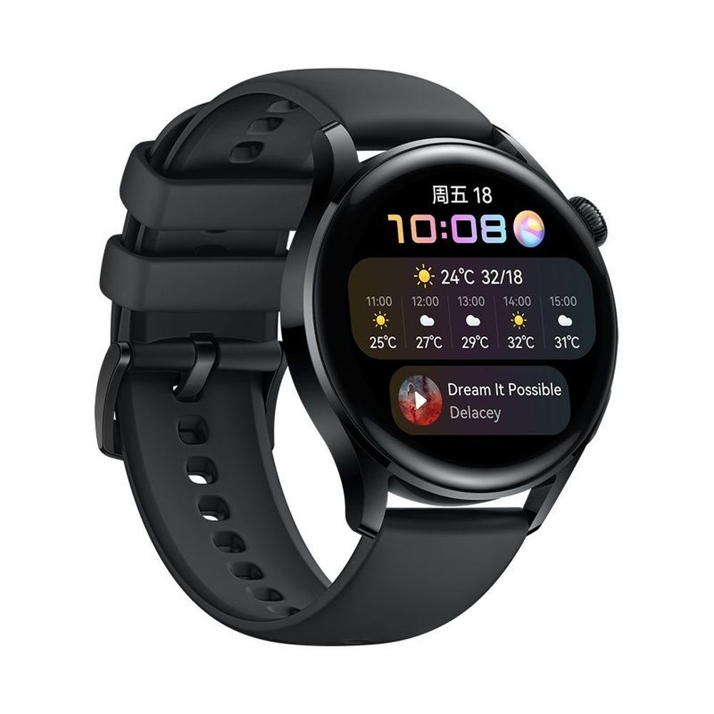 Huawei Watch 3 46mm eSIM Black okosóra, bemutatótermi darab, nem használt