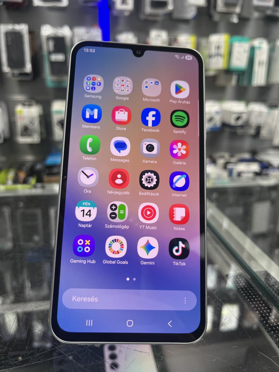 Samsung Galaxy A34 5G 128GB 6GB RAM Dual (A346B) Mobiltelefon, Zöldes Ezüst, Használt