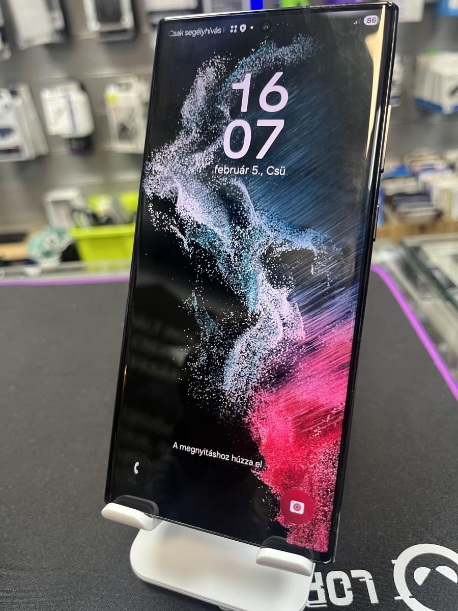 Samsung Galaxy S22 Ultra 5G 512GB/12GB RAM SM-S908B/DS Fekete, Haszn&aacute;lt mobiltelefon