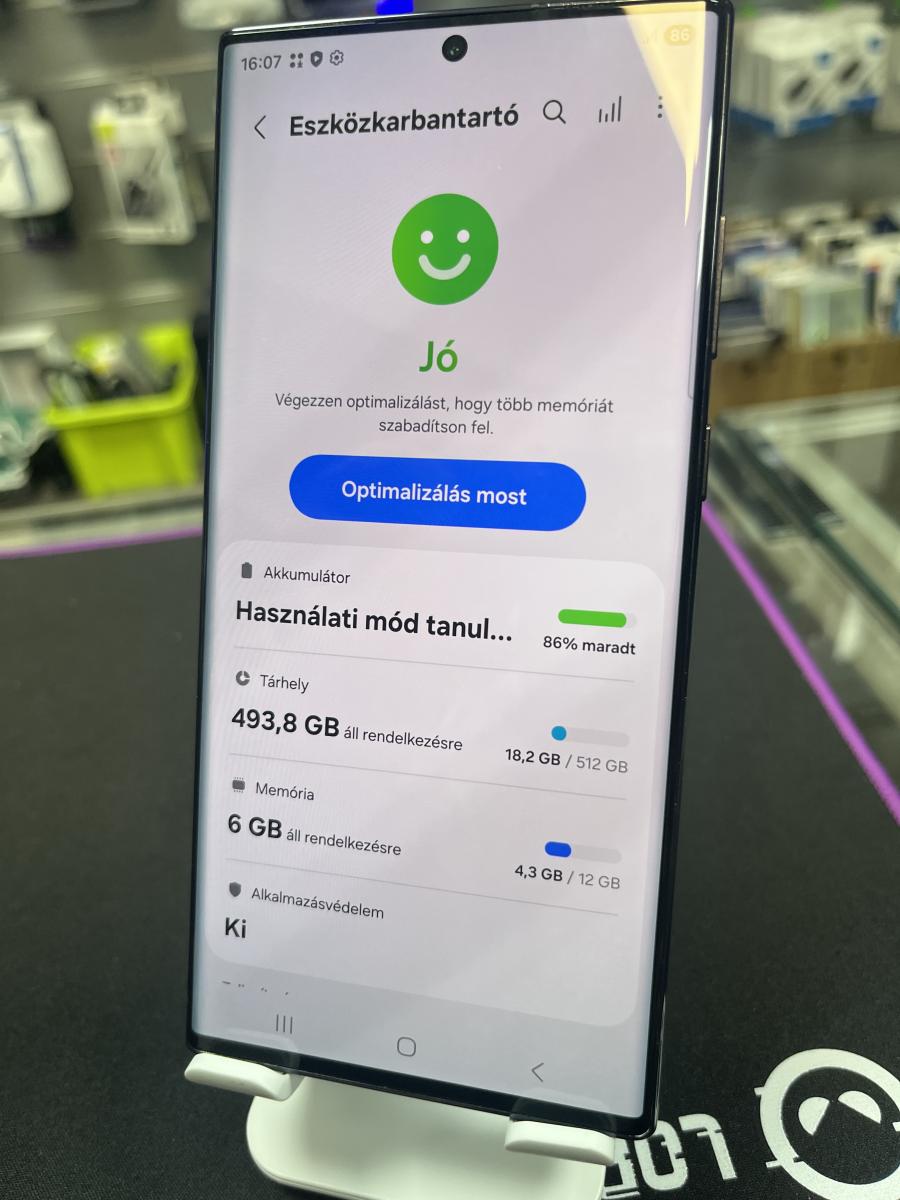 Samsung Galaxy S22 Ultra 5G 512GB/12GB RAM SM-S908B/DS Fekete, Haszn&aacute;lt mobiltelefon