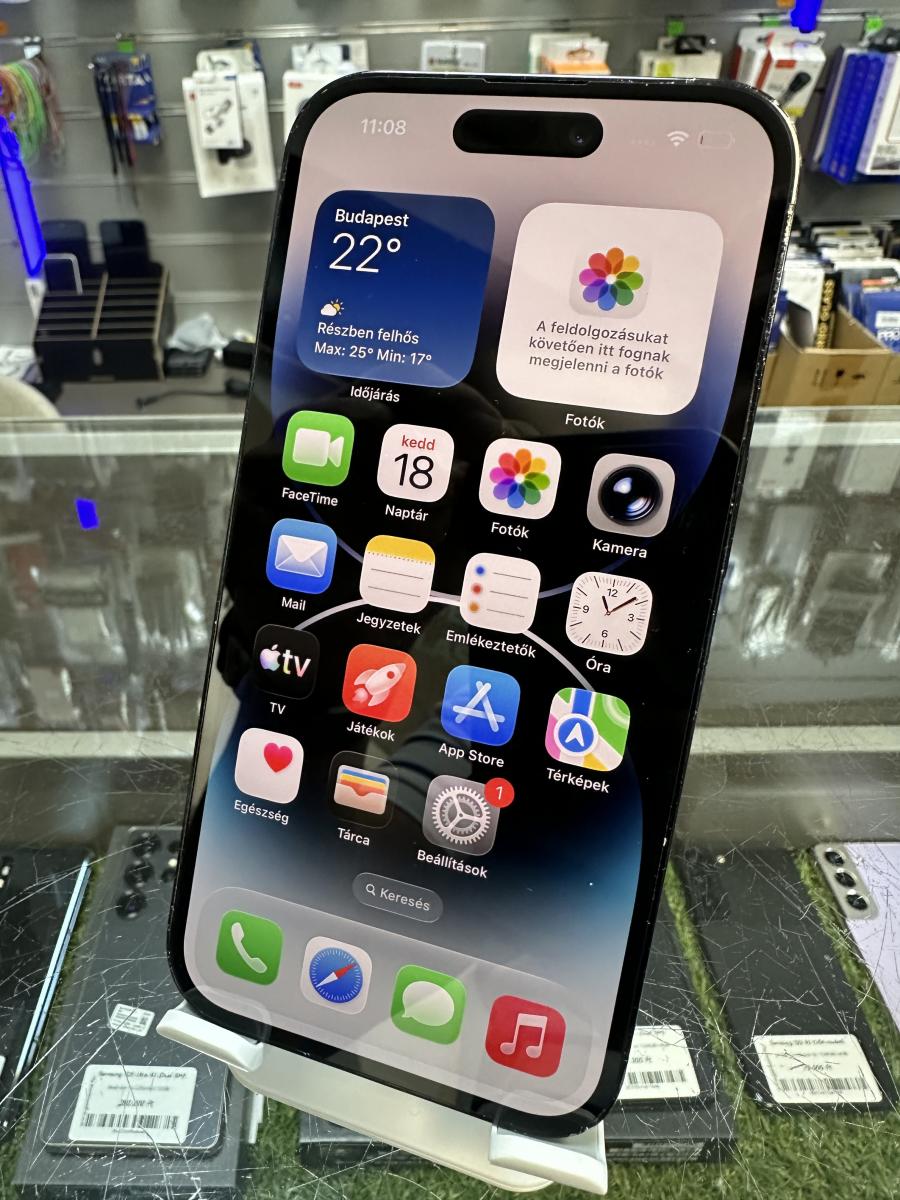 iPhone 14  Pro 5G 128GB fekete haszn&aacute;lt mobiltelefon