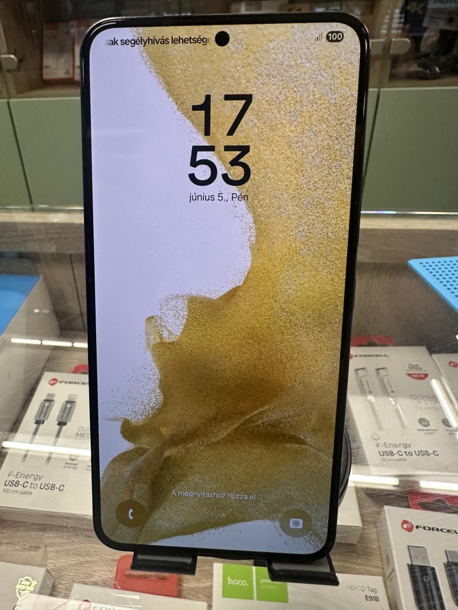 Samsung Galaxy S22  5G 128GB 8GB RAM SM-S901 FEKETE DUAL SIM MOBILTELEFON, HASZN&Aacute;LT
