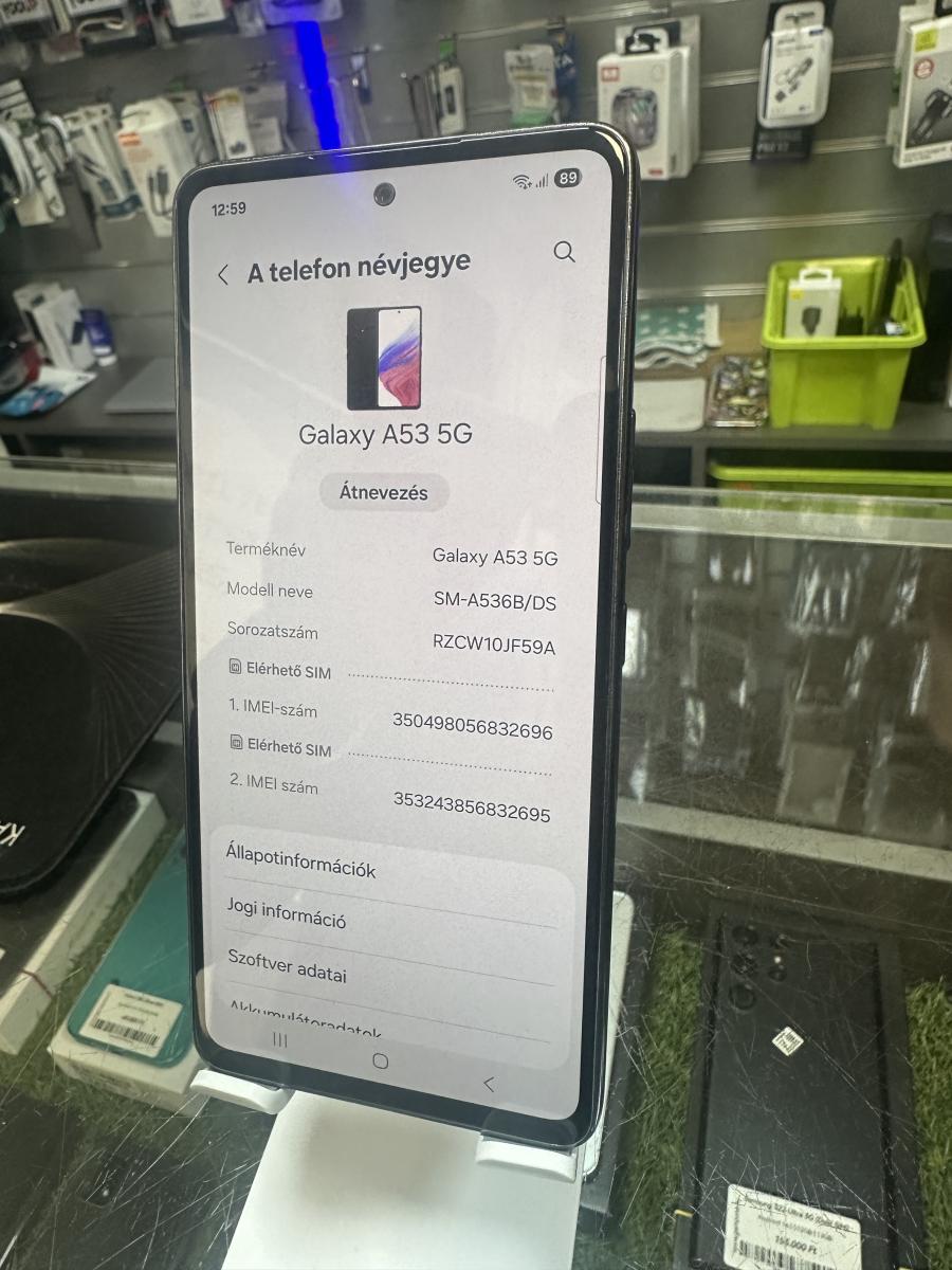 Samsung Galaxy A53 5G 128GB 6GB RAM Dual (SM-A536B) Haszn&aacute;lt Mobiltelefon, fekete