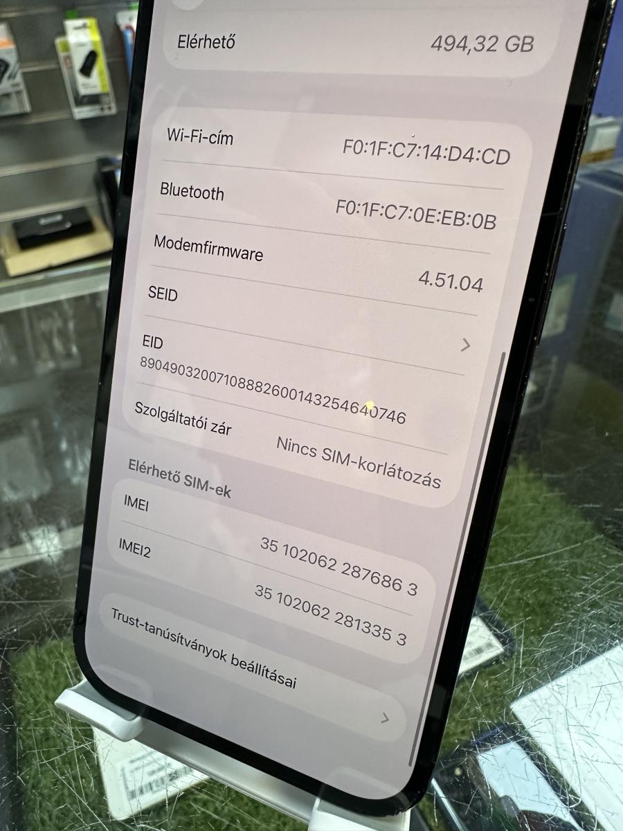 iPhone 14  Pro 512GB fekete haszn&aacute;lt mobiltelefon