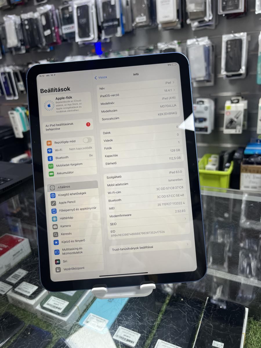  iPad 11 2025 Wi-Fi+Cellular ( eSIM) 64GB Blue, HASZNÁLT