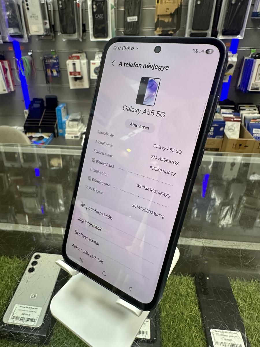 Samsung Galaxy A55 5G 128GB 8GB RAM Dual ( SM-A556B/DS ) Awesome Navy, HASZN&Aacute;LT 