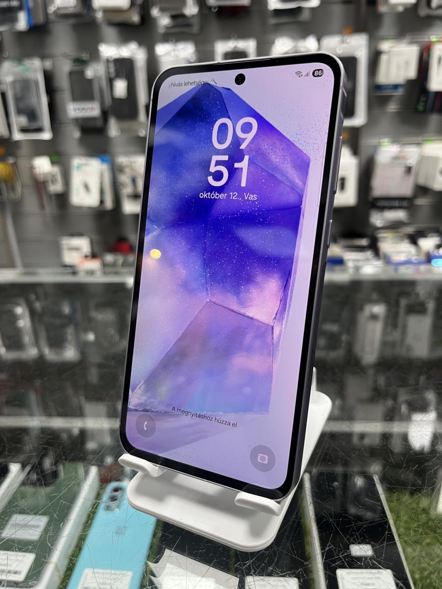 Samsung Galaxy A55 5G 128GB 8GB RAM Dual ( SM-A556B/DS ) Awesome Lilac, HASZNÁLT
