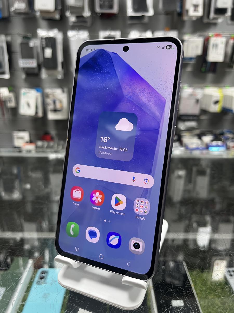 Samsung Galaxy A55 5G 128GB 8GB RAM Dual ( SM-A556B/DS ) Awesome Lilac, HASZNÁLT