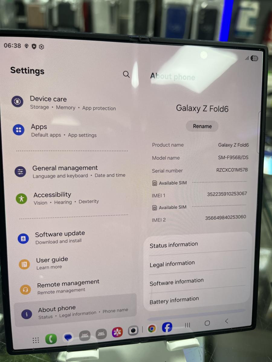 Samsung Galaxy Z Fold6 NAVY 256GB Mobiltelefon, Használt 