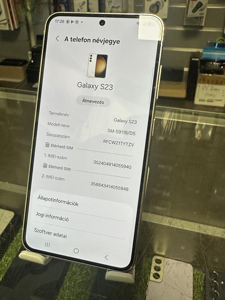Samsung Galaxy S23 5G 8GB/128GB Cream szinben Dual SIM ,  (sm-s911B/ds) , HASZN&Aacute;LT 