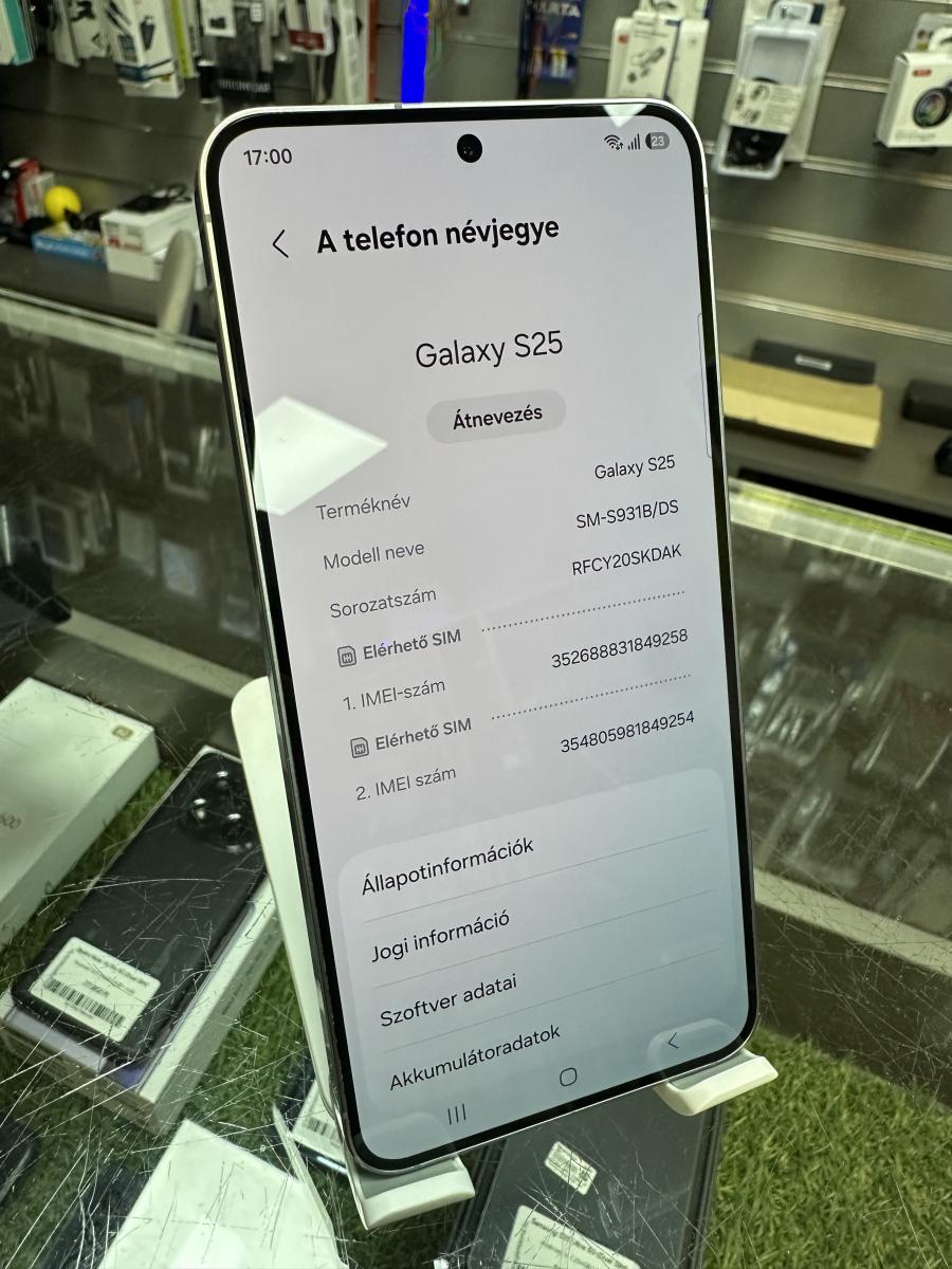 Samsung Galaxy S25 5G, Dual SIM, K&ouml;d&ouml;s ez&uuml;st szinben, 12GB /128GB (SM-S931B/DS) 