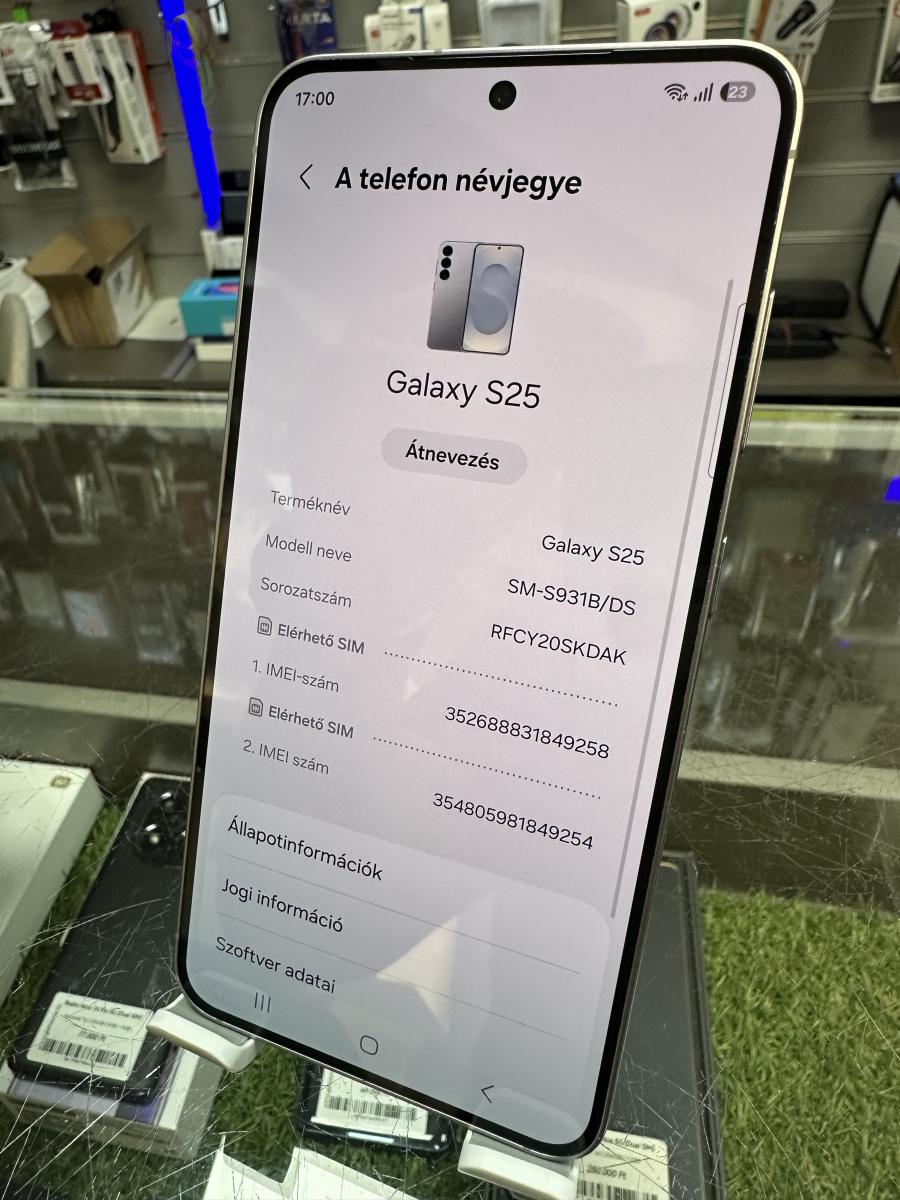 Samsung Galaxy S25 5G, Dual SIM, K&ouml;d&ouml;s ez&uuml;st szinben, 12GB /128GB (SM-S931B/DS) 