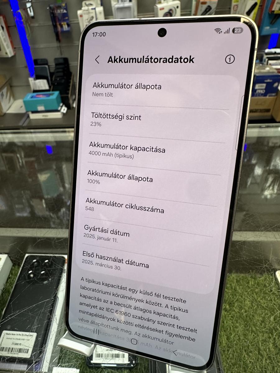 Samsung Galaxy S25 5G, Dual SIM, K&ouml;d&ouml;s ez&uuml;st szinben, 12GB /128GB (SM-S931B/DS) 