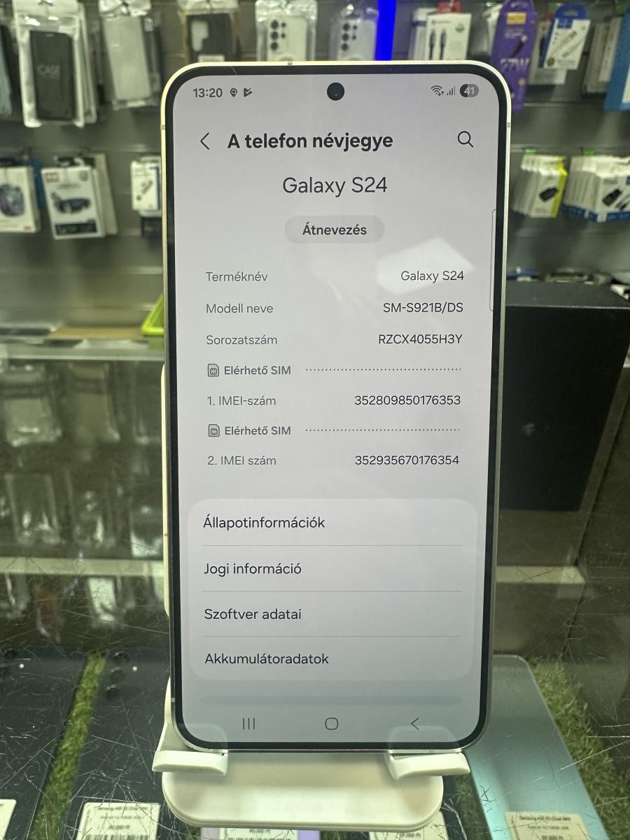 Samsung Galaxy S24  SM-S921B 5G 256GB 8GB DS M&aacute;rv&aacute;nysz&uuml;rke, HASZN&Aacute;LT  