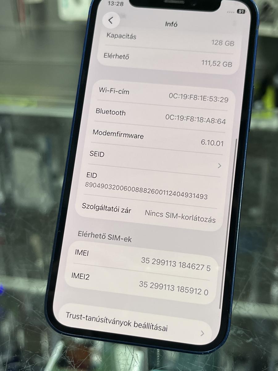 iPhone 12 Mini 128GB Kék használt mobiltelefon