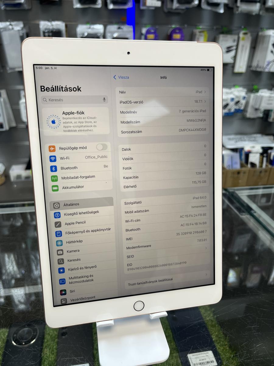 iPad 7. Gen 10.2 2019 Wi-Fi+Cellular 128GB Gold, haszn&aacute;lt