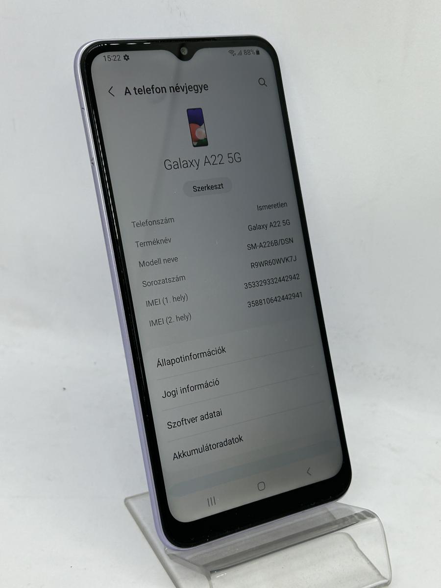 Samsung Galaxy A22 5G 128GB 4GB RAM Dual (A226F) Mobiltelefon, Lila