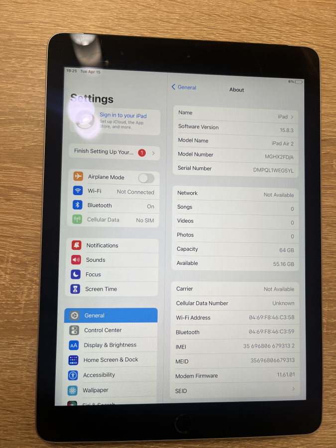 iPad Air 2 Wi-Fi +CELLULAR 64GB Space Gray