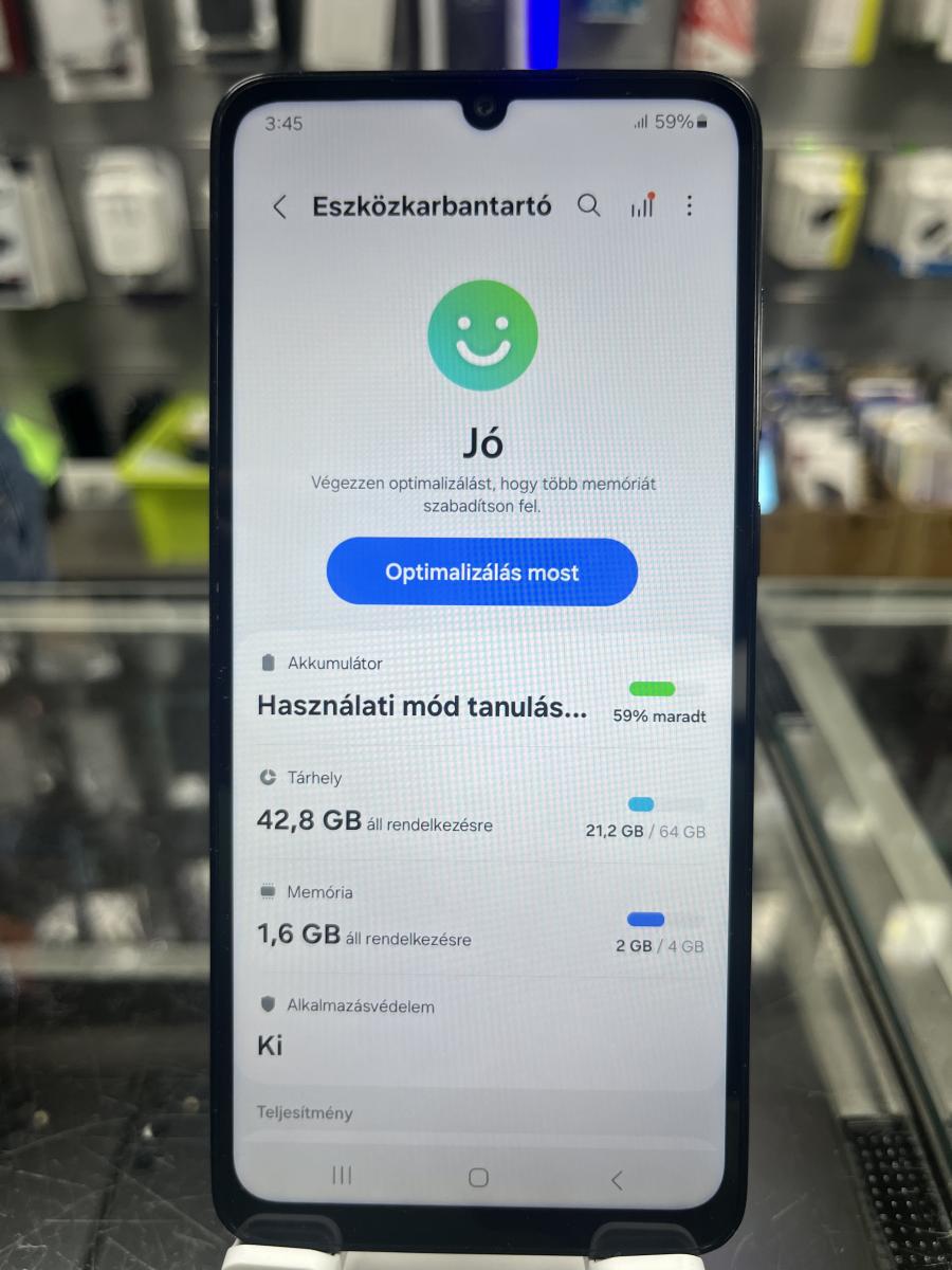 Samsung Galaxy A05 64GB 4GB RAM Dual (SM-A055) FEKETE Mobiltelefon, HASZNÁLT