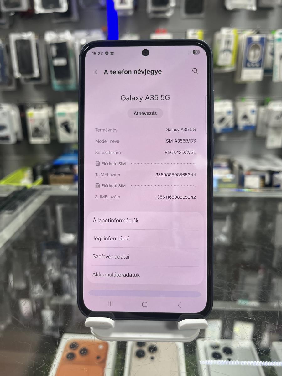 Samsung Galaxy A35 5G 128GB 8GB RAM Dual ( SM-A356B/DS ) Awesome Navy , HASZNÁLT
