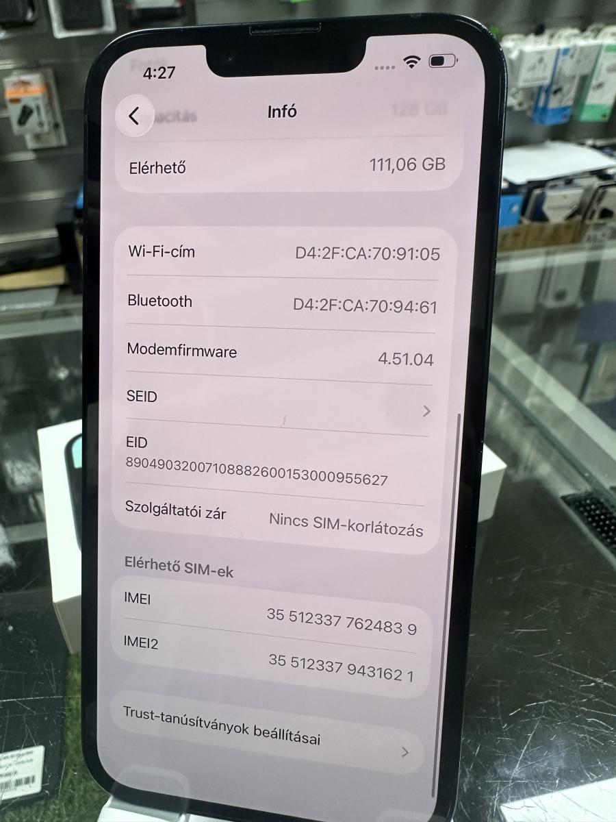 iPhone 14  128GB Black Mobiltelefon