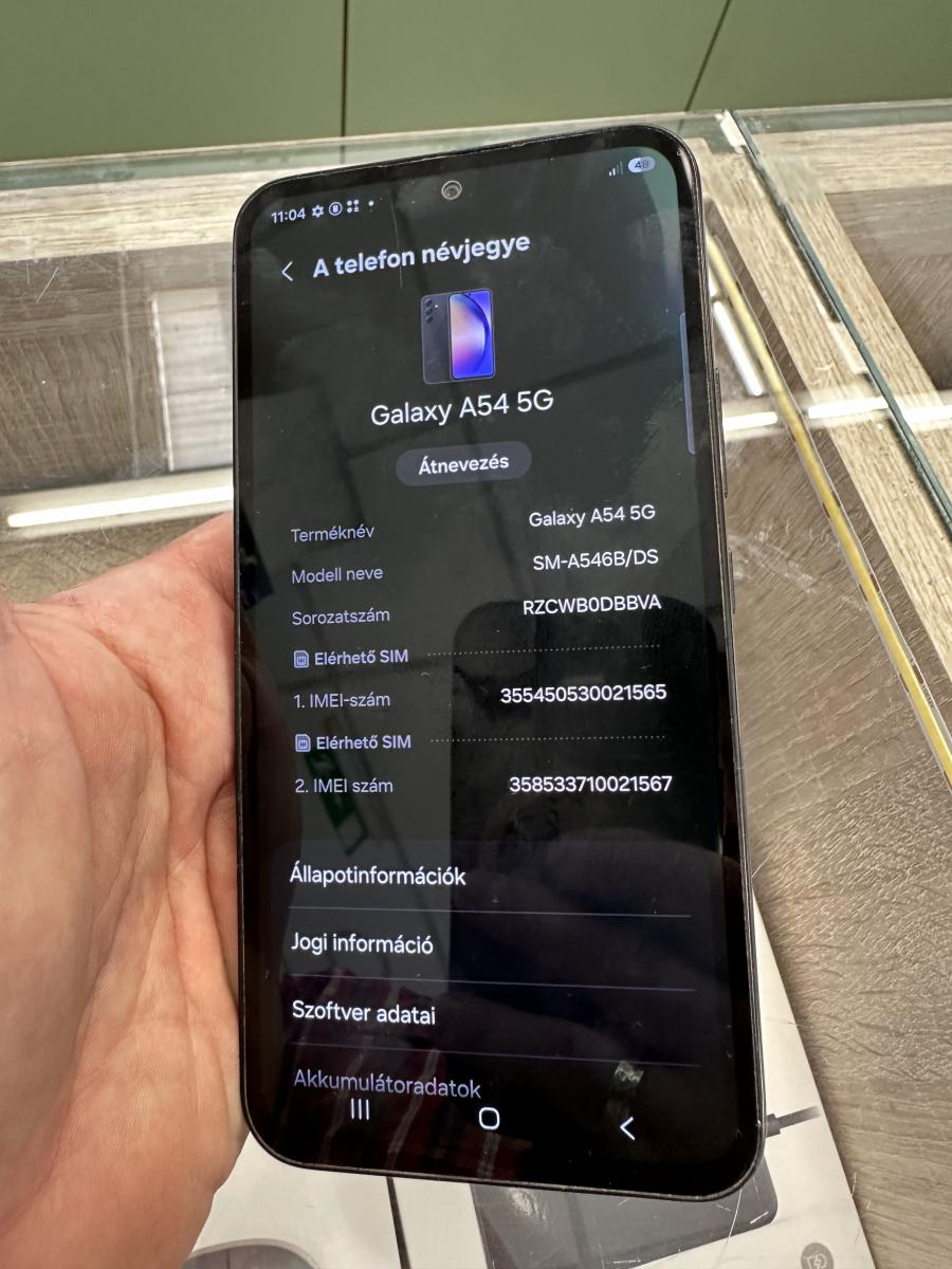 Samsung Galaxy A54 5G 128GB 8GB RAM Dual (SM-A546B) fekete  