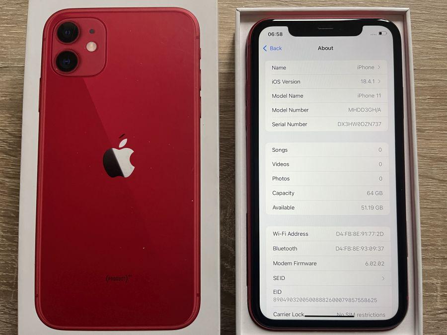 iPhone 11  64GB Piros Mobiltelefon 