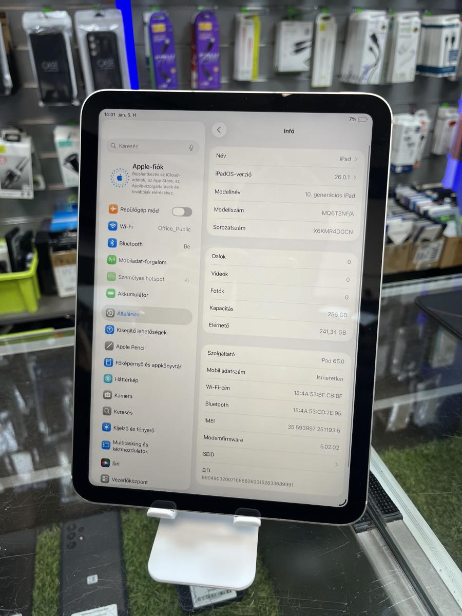 Apple iPad 10.gen 10.9 2022 256GB WifI+CELLULAR Sz&uuml;rke szinben , Haszn&aacute;lt