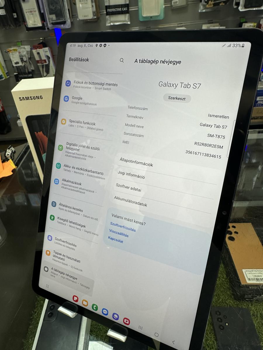 Samsung TAB S7 ( SM-T875 ) 11" Wifi +CELLULAR LTE tablet + S Pen, HASZN&Aacute;LT - 
