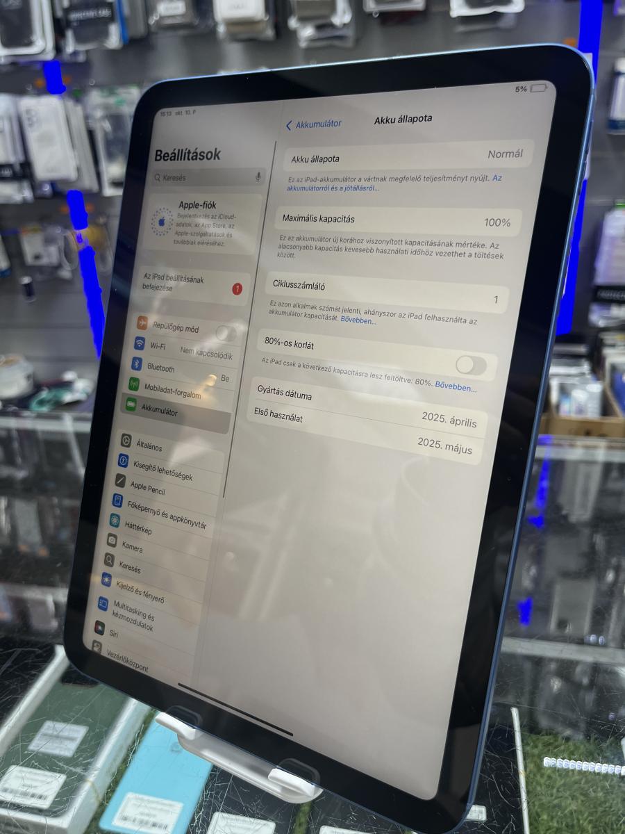  iPad 11 2025 Wi-Fi+Cellular ( eSIM) 64GB Blue, HASZNÁLT