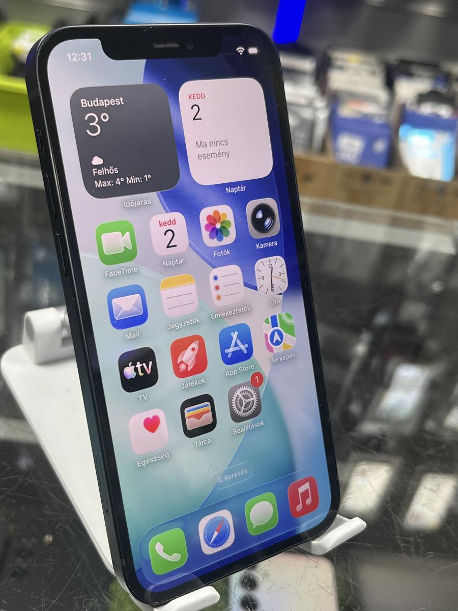 iPhone 12  64GB Black Mobiltelefon, HASZNÁLT