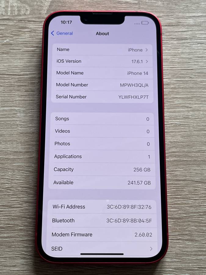 iPhone 14  256GB PIROS Mobiltelefon 