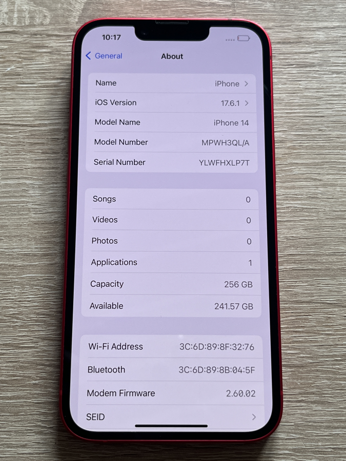 iPhone 14  256GB PIROS Mobiltelefon 
