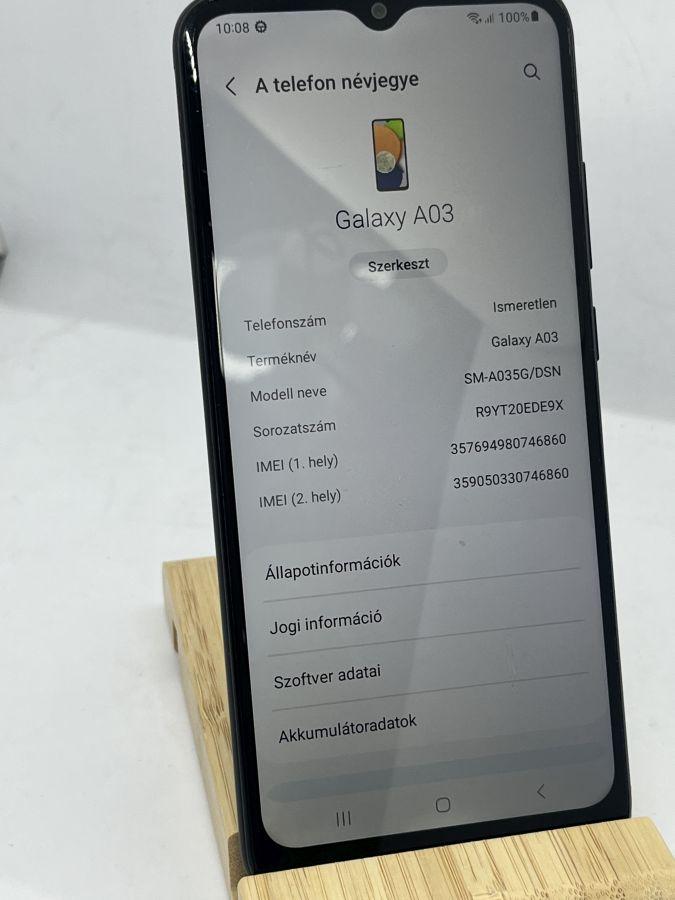 Samsung Galaxy A02s 32GB Dual (A025F) , FEKETE, Használt Mobiltelefon