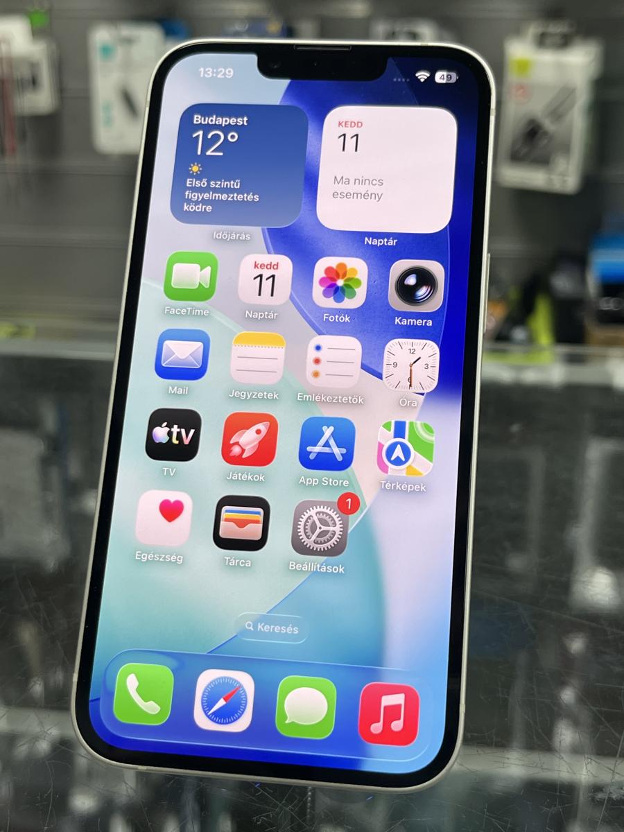 Iphone 13 128GB Fehér Független Mobiltelefon, használt