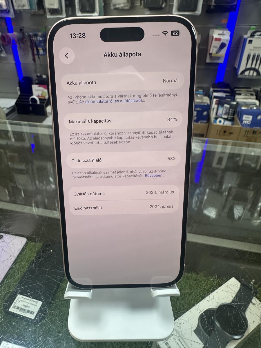 iPhone 15 128GB 5G Pink Mobiltelefon, HASZN&Aacute;LT