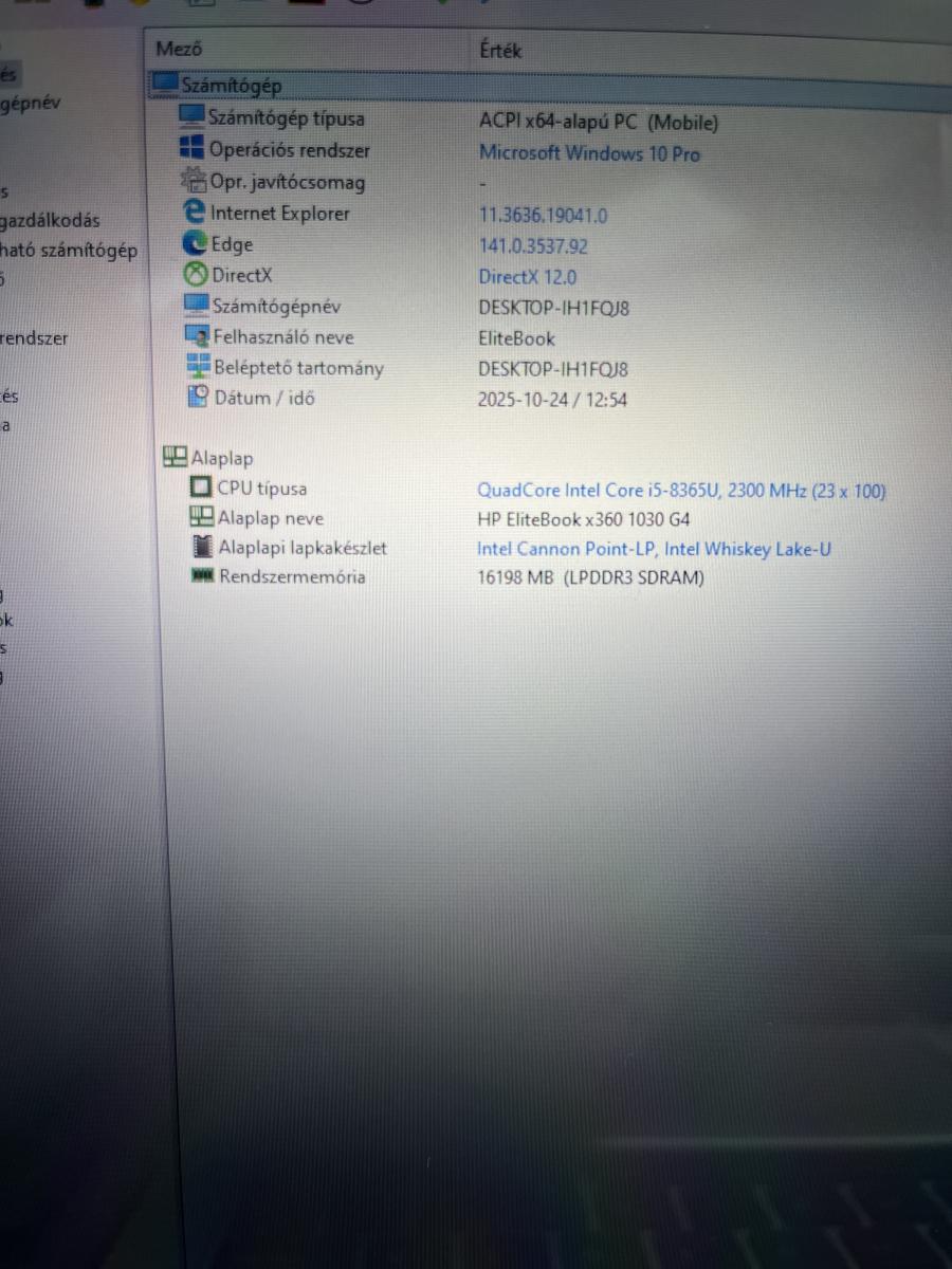 HP Elitebook 830 G6 ( 4WE10AV )13.3" FullHD i5-8365U 8G/256GB SSD, Win11Pro , Magyar Bill