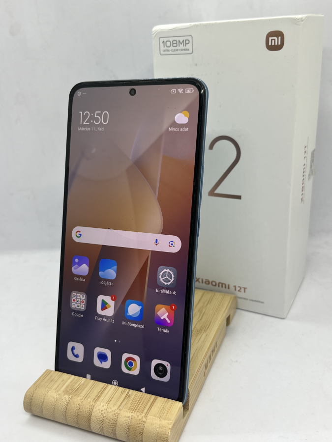 Xiaomi 12T 5G 128GB 8GB RAM Dual Használt Mobiltelefon, kék - 