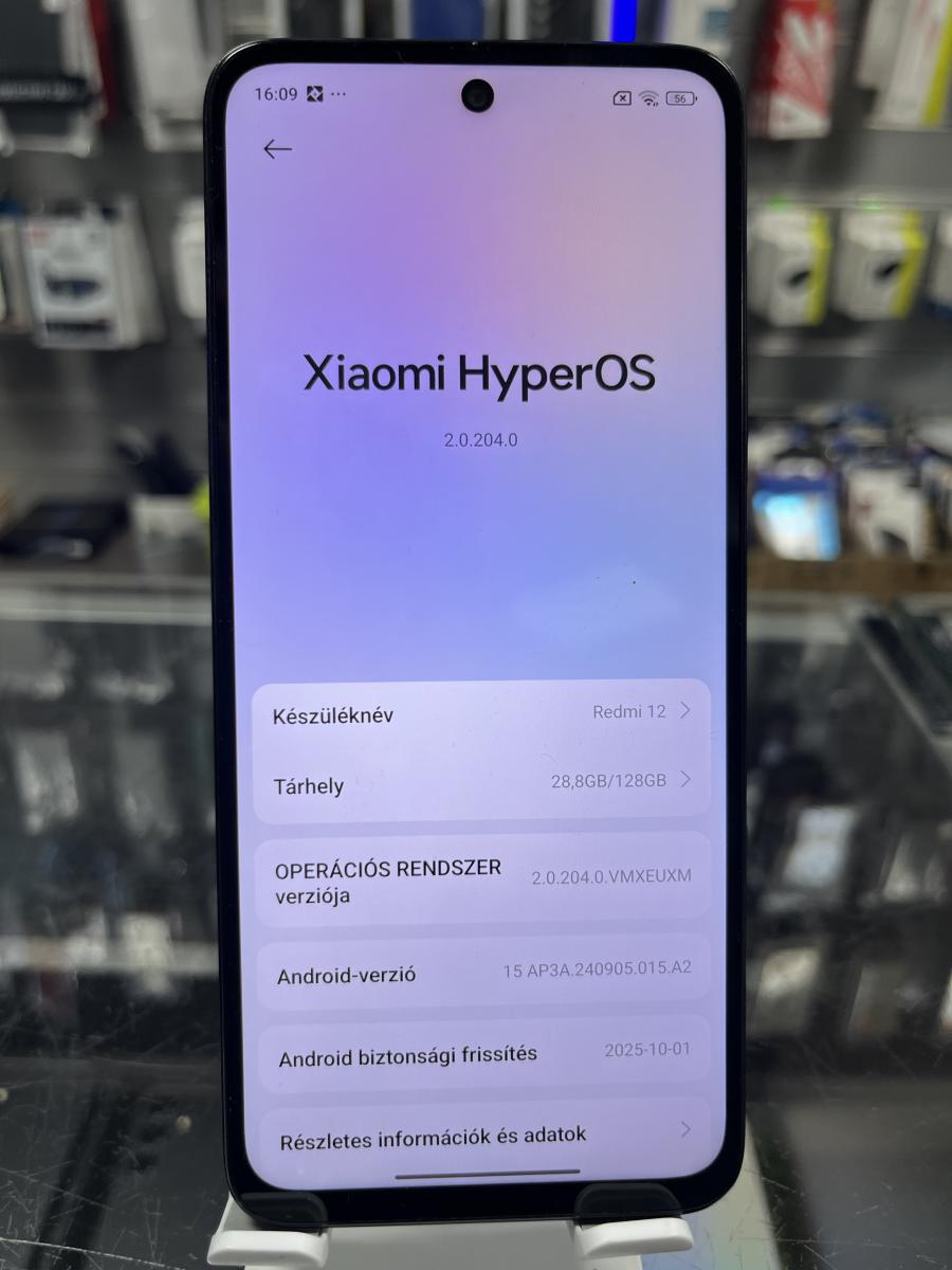 Xiaomi Redmi 12 128GB 4GB RAM Black mobiltelefon , HASZNÁLT