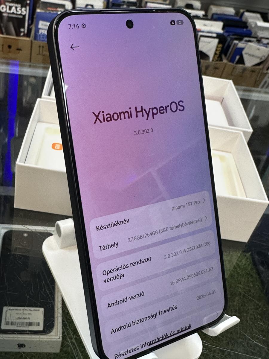 Xiaomi 15T PRO 256GB 12GB RAM Fekete, 2506BPN68G, haszn&aacute;lt mobiltelefon 