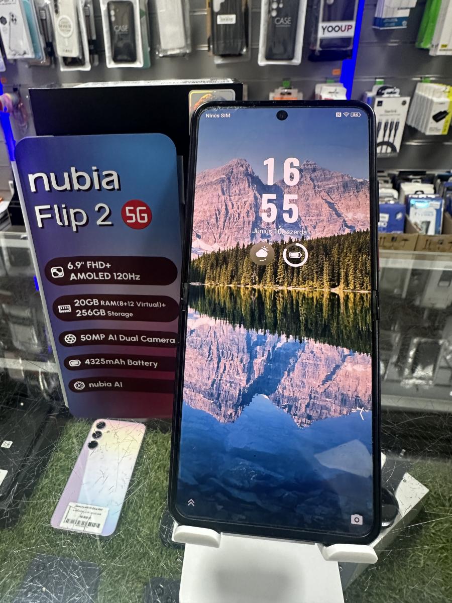 ZTE NUBIA Flip 2 5G 8GB/256GB fekete mobiltelefon, NX732J