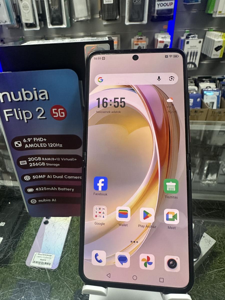 ZTE NUBIA Flip 2 5G 8GB/256GB fekete mobiltelefon, NX732J