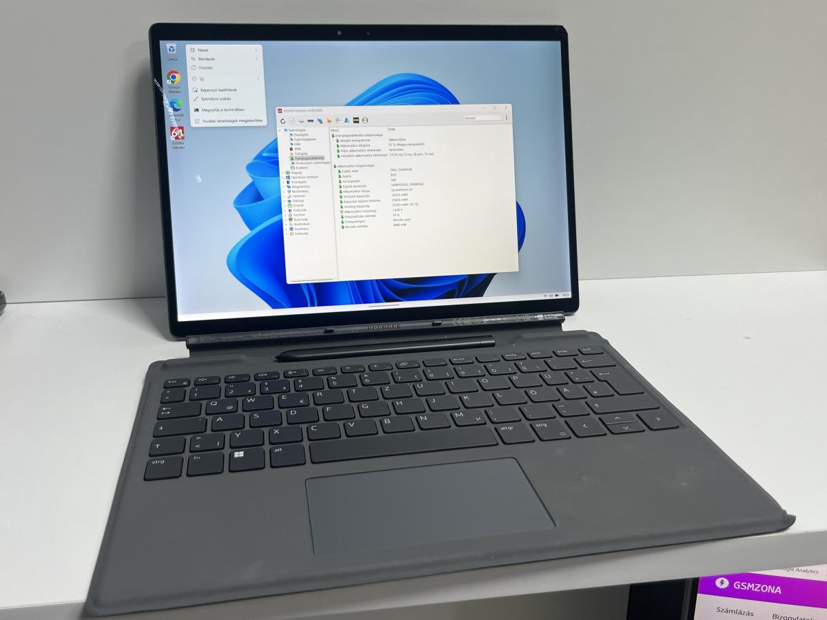 DELL Latitude 7320 Detachable 13"FHD+ TOUCH I5-1130G7 1.10 GHZ 8GB/256GB Win11 Pro, 2in1 Tablet/laptop levehető billentyüzettel, Felújított
