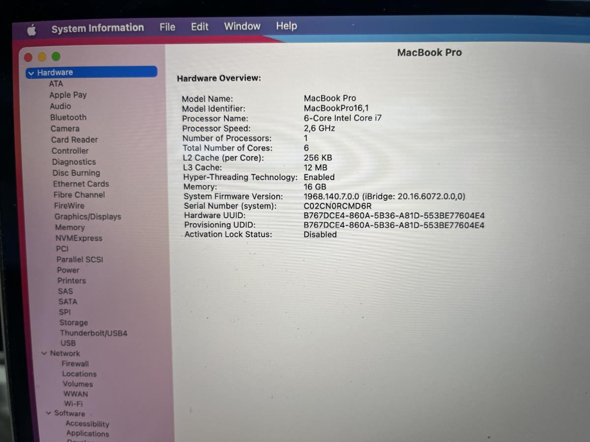 Apple MacBook Pro 16" Retina  2019 i7-9750H 2.60GHz  16GB 1TB SSD  RADEON PRO 5300M , Space gray , US KEY
