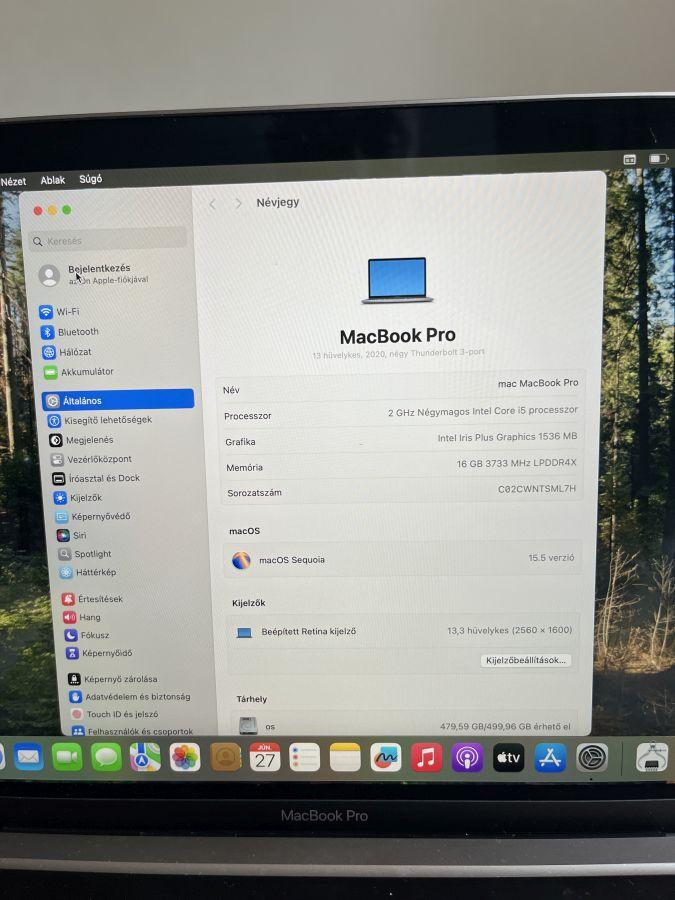 Apple MacBook Pro 13" Retina Touchbar 2020 Intel i5-1038NG7 2.00GHz 16GB (2x8GB ) / 500G SSD