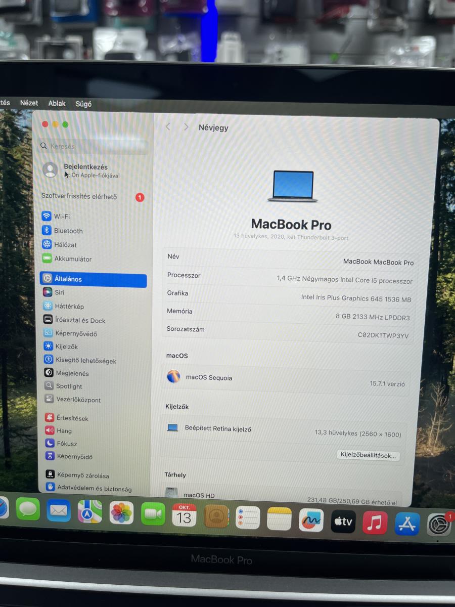 Apple MacBook Pro 13" Retina Touchbar 2020 Intel i5-8257U 1.4GHz 8GB / 256GB SSD Space Gray