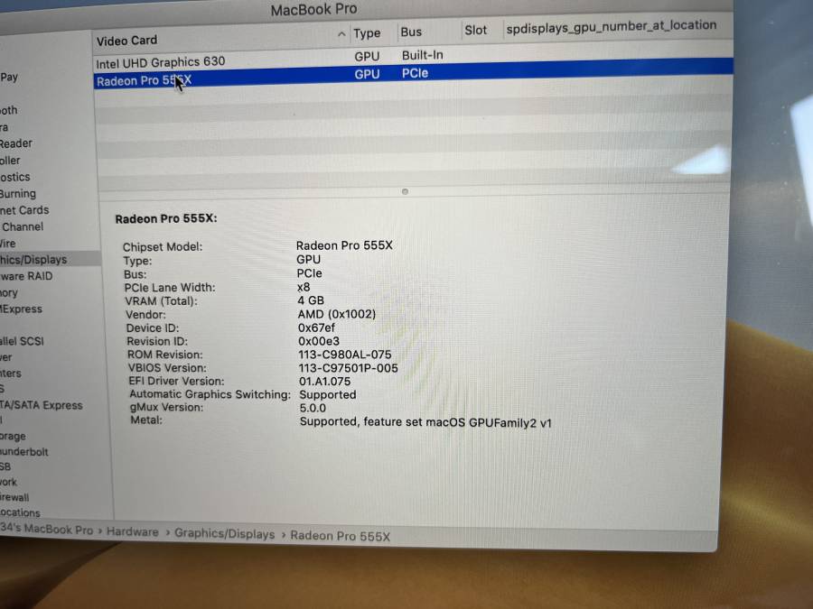 Apple MacBook Pro 15.4" Retina Touchbar Mid 2018 I7-8750H 16GB  / 256 SSD sötétszürke 