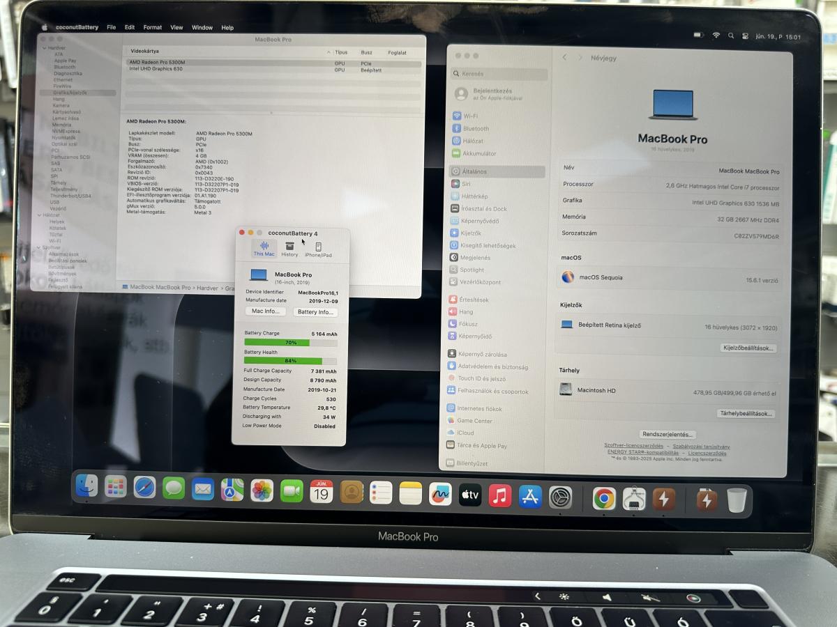 Apple MacBook Pro 16" Retina 2019 i7-9750H 2.6GHz 32/500GB RADEON PRO 5300M/4GB , Space Gray