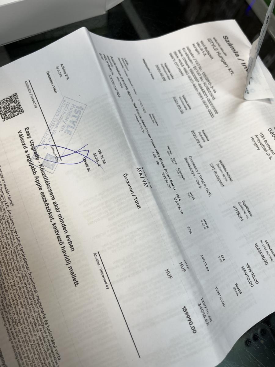 Apple Watch Series S11 BT 46 mm, JET BLACK ALU CASE+ Black Sport Band M/L , &Uacute;JSZERŰ, P&Aacute;R NAPOT HASZN&Aacute;LT 