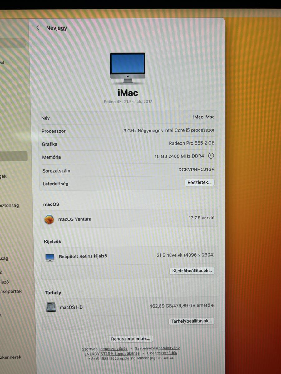 Apple iMac 18,2 21.5" 4K Mid 2017 ( A2116 ) Core i5-7400  3.00 16GB RAM/ 512GB SSD  Radeon Pro 555X/2GB 